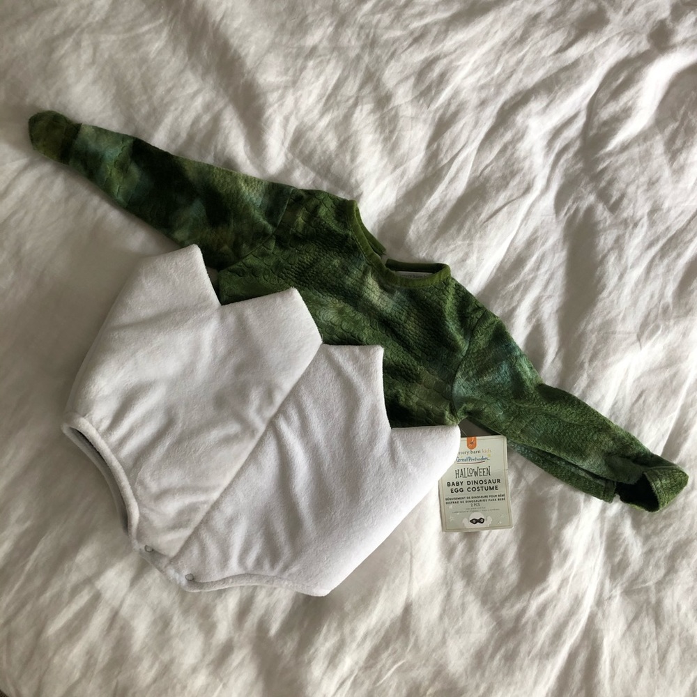 Pottery Barn Kids Baby Dinosaur Egg Costume NO HEADPIECE 6-12m